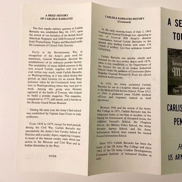 Vintage  Hessian Guard House Museum Pennsylvania Travel Brochure Souvenir - Picture 7 of 8